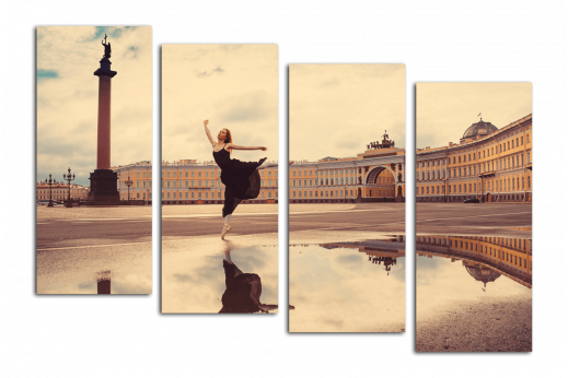 Модульная картина Балерина на Дворцовой площади