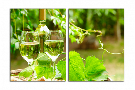 Модульная картина Бокалы белого вина